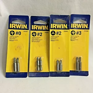 Set of 4 Irwin Power Bits #2 #2 #3 #0 Steel TORQ-SET® Power Bits - Picture 1 of 8