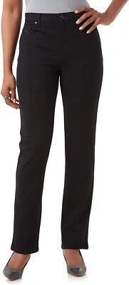 NUEVOS PANTALONES PONTE MUJER 8 NEGROS SÓLIDOS GLORIA VANDERBILT AMANDA SLIM KNIT Foto 1 de 4