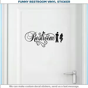 Toilette Vinyl Aufkleber Tür Badezimmer Schild Männer Frauen Toilette Kunst Aufkleber 067 - Bild 1 von 9