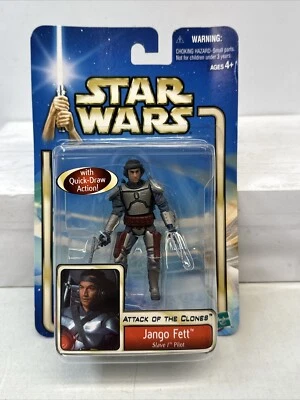Hasbro Star Wars Attack Of The Clones 2002 Jango Fett Slave 1 piloto dibujo rápido Foto 1 de 4