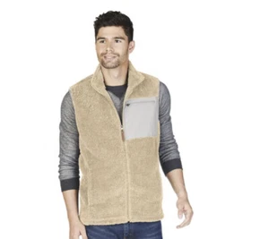 CHARLES RIVER Apparel Sand grey Men's The Soft Shell Vest Faux Fur Size 2XL - Picture 1 of 5