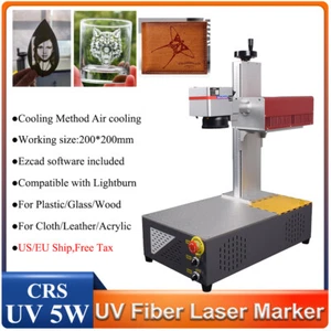 CRS 5W UV Laser Marking Engraver Machine For Glass Metal Wood Leaf Air Cooling - Foto 1 di 16