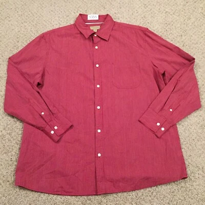 Sonoma 衬衫男式 XL 红色条纹长袖纽扣 — 第 1/4 张图片