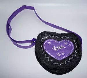 Milka Filz Tasche Kuh weich Lila Schokolade Herztasche Oktoberfest NEU - Bild 1 von 3