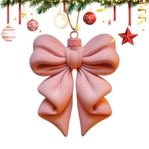 Árbol de Navidad Rosa Arco Adorno 2D Acrílico Colgante Fiesta Fiesta Artesanía - Imagen 1 de 12