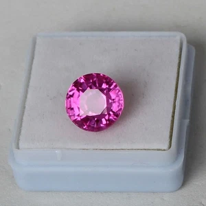 Flawless Natural Pink Sapphire Ceylon 7.30 Ct Round Faceted Cut Loose Gemstone - Picture 1 of 5