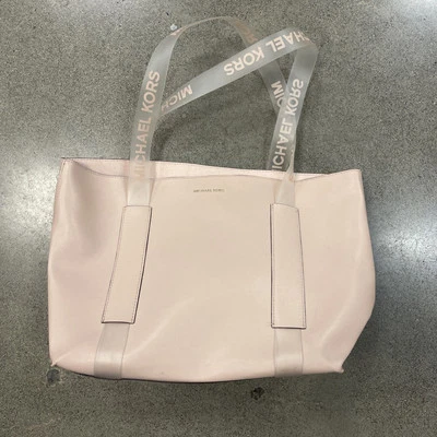Bolso de Mano MICHAEL KORS Vegano Grande Rosa Rubor Manija con Logo Transparente - ¡En muy buen estado! Foto 1 de 4