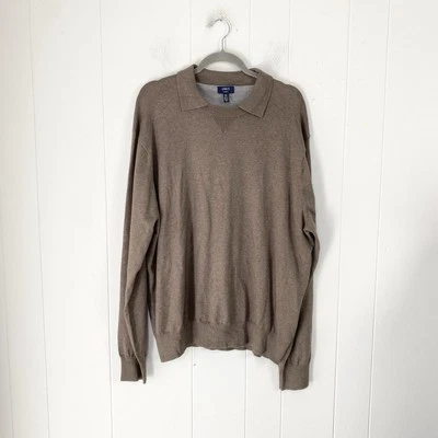 Lincs DC & Co. Collared Sweater Men’s Size XXL Beige Brown Pullover Silk Blend - Image 1 of 4