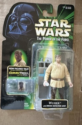 Star Wars POTF-2 Wuher Cantina Bartender & Droid Detector Unidad Tarjeta Variante Foto 1 de 4