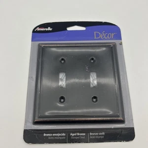 AmerTac 149TTDB BRZ 2 TGL WALLPLATE 2 Toggle Aged Bronze - Picture 1 of 2