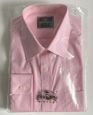 THE SAVILE ROW COMPANY SHIRT SIZE 17.5" (44CM) COLLAR PINK & WHITE GINGHAM *NEW* - Image 1 of 4