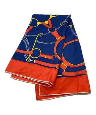 Bufanda grande CELINE roja x azul marino Foto 1 de 2