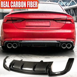 For Audi S5 A5 B9 Sline 2017-2020 REAL CARBON Rear Bumper Diffuser Lip Spoiler - Picture 1 of 18