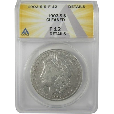 1903 S Morgan Dollar F 12 Details ANACS Silver $1 Coin SKU:I21697 - Image 1 of 4