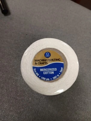 Coats Mercerized Cotton Machine Quilting Thread 1200yd (1097m) -Ivory  Size 50 - Image 1 of 3