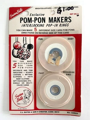 FABRICANTES DE POMPONES Susan Bates de colección con anillos entrelazados hace 5 tamaños Foto 1 de 2
