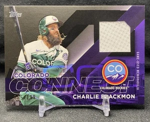 2024 Topps Series 2 City Connect Swatch Black Charlie Blackmon - Bild 1 von 2