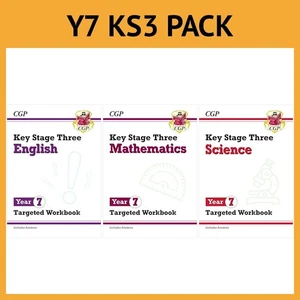 KS3 Year 7 English Maths Science Workbooks Ages 11-12 CGP with Answers NEW - Picture 1 of 12