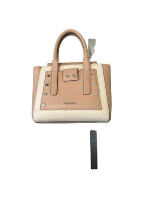Women’s Steve Madden Pink Tan Beige Two-Tone Satchel Bag Purse - Image 1 of 4