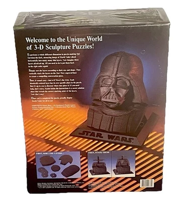 Nuevo rompecabezas de escultura 3D Star Wars Darth Vader 1997 Milton Bradley Foto 1 de 2