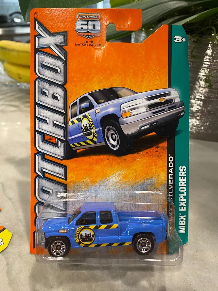 2012 Matchbox Blu Chevy Silverado Pickup Truck MBX Explorers 53/120 - Immagine 1 di 1