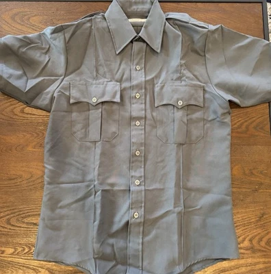 NEW Liberty Short Sleeve Grey Shirt, Police Medium 15-15.5 Style 771MGY - Image 1 of 4