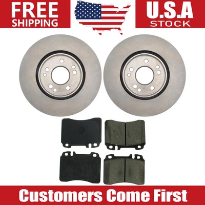 Front Brake Rotors + Brake Pads Set for 1990 1991 1992 1993 Mercedes-Benz 300SL - Image 1 of 4