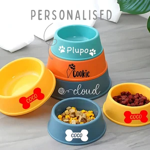Personalised Plastic Dog Cat Bowl – Custom Pet Name Feeder, Non-Slip, 3 Sizes - Picture 1 of 11