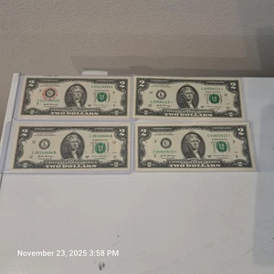 4 Ea. 2017 A Two Dollar Bills. 2 Are Star Notes - Picture 1 of 6
