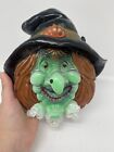 Vintage Woolworths Halloween Witch Head Plaque Sound Spooky Partially Working