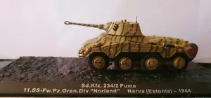 Altaya Militärpanzer Sd.Kfz. 234/2 Puma "Norland" Narva 1944 Druckgussmodell - Bild 1 von 4