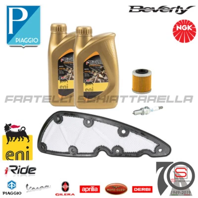 ENI Kit Tagliando Olio Motore Filtri Candela Originale Piaggio Beverly 350 2011-2...