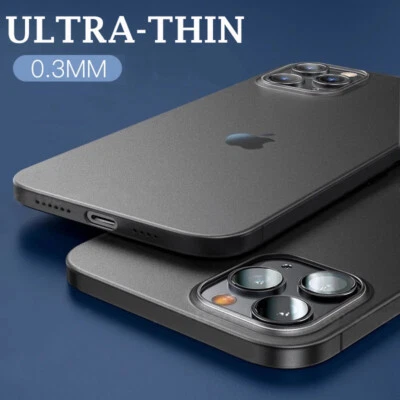 Ultra Thin Case For iPhone 12 Pro Max 12 Mini Slim Matte Hard Back Phone Cover - Image 1 of 4