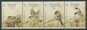 Azores 1990 Endangered Bullfinch set of 4 with WWF Logo MNH - Picture 1 of 1