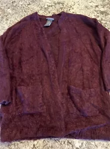 L CHELSEA & THEODORE Wimpern-Cardigan große Beere lila Pflaume Herbst Winte - Bild 1 von 9