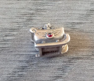 Pandora Charm - Santa's Sleigh Silver 925 & Red CZ Christmas Charm ALE Retired - Picture 1 of 3