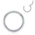 Stainless Steel Segment Hinged Clicker Ear Nose Body Ring Lip Hoop Piercing 1pc