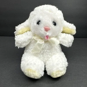 Vintage Eden weißes Lamm Glockenspiel Quietschbox gelbe Füße Ohren Plüsch Baby Spielzeug 6 Zoll Ostern - Bild 1 von 14