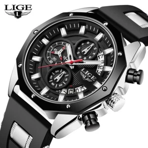 LIGE orologio da polso uomo orologio al quarzo con data orologio luminoso impermeabile uomo orologio sportivo - Foto 1 di 7