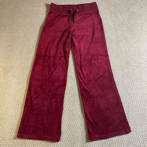 Liz Claiborne Burgundy Velour Lounge Pants | Wide Leg | Size S - Bild 1 von 4