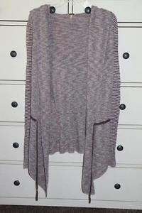 Ladies Free People Hooded Open Drape Waterfall Mauve Cardigan Sweater size XS - Imagen 1 de 12