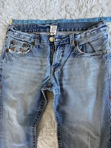 True Religion Men’s Faded Jeans 40 X 29 Multi Color Thick Thread Desirable Fade - Picture 1 of 9