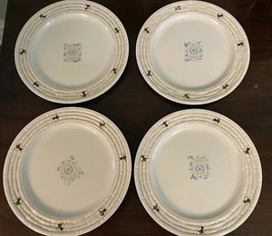 Rachel Ashwell Melamin Essteller 11" 4er Set Honigbiene Korbgeflecht Rand   - Bild 1 von 7