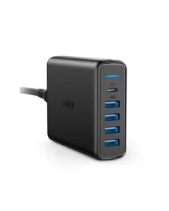 Anker 60W 5-Port Desktop Charger with One 30W Power Delivery Port for phone pad - Picture 1 of 7