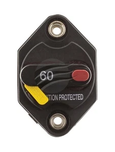 MINI 60 AMP Circuit Breaker Panel Mount Flush Mount Manual Reset 10-32 V - Picture 1 of 3