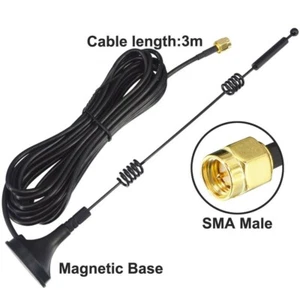 Antenne Magnetfuß Langlebig RG174 Kabel SMA Stecker WLAN WLAN 2,4G/5,8G 4G 12dBi - Bild 1 von 10