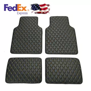 4pcs Car Front+Rear Floor Carpet Mats Waterproof Foot Pad Protector PU Leather - Bild 1 von 8