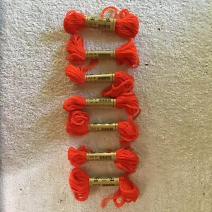 Lot 7 8 YD Skeins Paternayan Persian Wool Yarn Orange Lot # 018 Color 821 - Picture 1 of 4