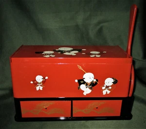 YAMANAKA JAPANISCHE LACK TASCHENTUCHBOX MIT SCHUBLADEN HANDSPIEGEL Neu in Box - Bild 1 von 7