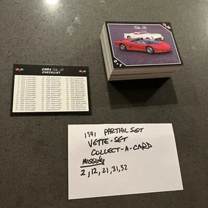 1991 Corvette Vette Set Trading Cards Partial, Missing Five Cards Collect A Card - Picture 1 of 8